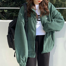 Charger l'image dans la galerie, Hoodies Women Zip-up Turn-down Collar Printed Pocket Long Sleeve Korean Style New Trendy Casual BF Ulzzang Harajuku Womens Daily