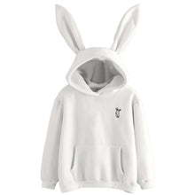 Charger l'image dans la galerie, QRWR 2020 Autumn Winter Women Hoodies Kawaii Rabbit Ears Fashion Hoody Casual Solid Color Warm Sweatshirt Hoodies For Women