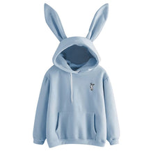 Charger l'image dans la galerie, QRWR 2020 Autumn Winter Women Hoodies Kawaii Rabbit Ears Fashion Hoody Casual Solid Color Warm Sweatshirt Hoodies For Women