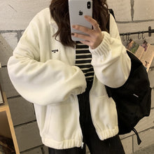 Charger l'image dans la galerie, Hoodies Women Zip-up Turn-down Collar Printed Pocket Long Sleeve Korean Style New Trendy Casual BF Ulzzang Harajuku Womens Daily
