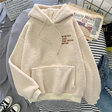 Charger l'image dans la galerie, Autumn Winter Coat Pink Sweet Hooded Sorry Print Harajuku Loose Pocket Hoodies Womens Fleece Flannel Pullover Female Sweatshirt
