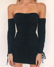 Charger l'image dans la galerie, Articat Women Autumn Winter Bandage Dress Women 2020 Sexy Off Shoulder Long Sleeve Slim Elastic Bodycon Party Dresses Vestidos
