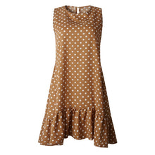 Charger l'image dans la galerie, Lossky Women Summer Dress Polka Dot Chiffon Sleeveless Beach Mini Casual Yellow Sundress 2020 Fashion Plus Size Dress For Women
