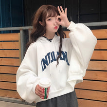Charger l'image dans la galerie, oversized Hoodies Women Thicker Letter Warm Pullover Coat Drawstring Harajuku Sweatshirt Pink Womens Korean New High Quality

