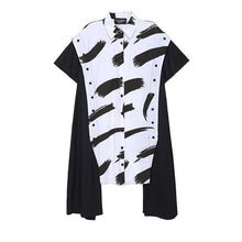 Charger l'image dans la galerie, [EAM] Women Pattern Printed Irregular Shirt Dress New Lapel Short Long Sleeve Loose Fit Fashion Tide Spring Summer 2020 1X328
