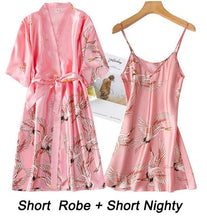 Charger l'image dans la galerie, Women Rayon 2PCS Robe Set Bride Bridesmaid Wedding Robe Gown Lace Sexy Kimono Bathrobe Night Dress Casual Nightgown Sleepwear
