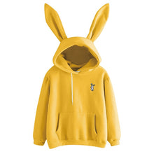 Charger l'image dans la galerie, QRWR 2020 Autumn Winter Women Hoodies Kawaii Rabbit Ears Fashion Hoody Casual Solid Color Warm Sweatshirt Hoodies For Women
