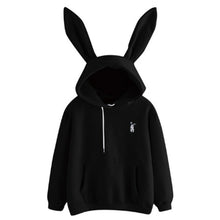 Charger l'image dans la galerie, QRWR 2020 Autumn Winter Women Hoodies Kawaii Rabbit Ears Fashion Hoody Casual Solid Color Warm Sweatshirt Hoodies For Women
