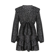 Charger l'image dans la galerie, hirigin 2020 Women Dress Boho Floral Ruffle Short Mini Dress Summer Knot Sexy V-Neck Party Holiday Dress Femme vestido de mujer
